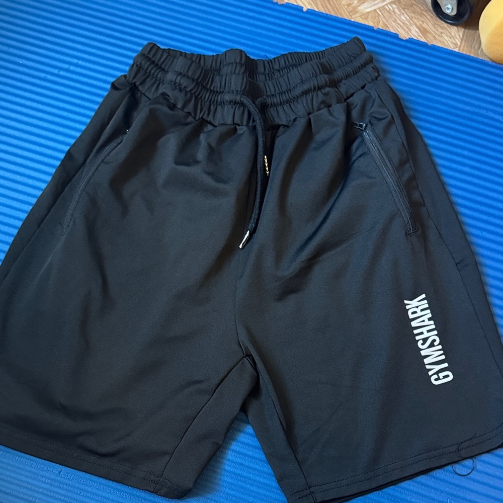 Gymshark Black Athletic Training Shorts with White Logo